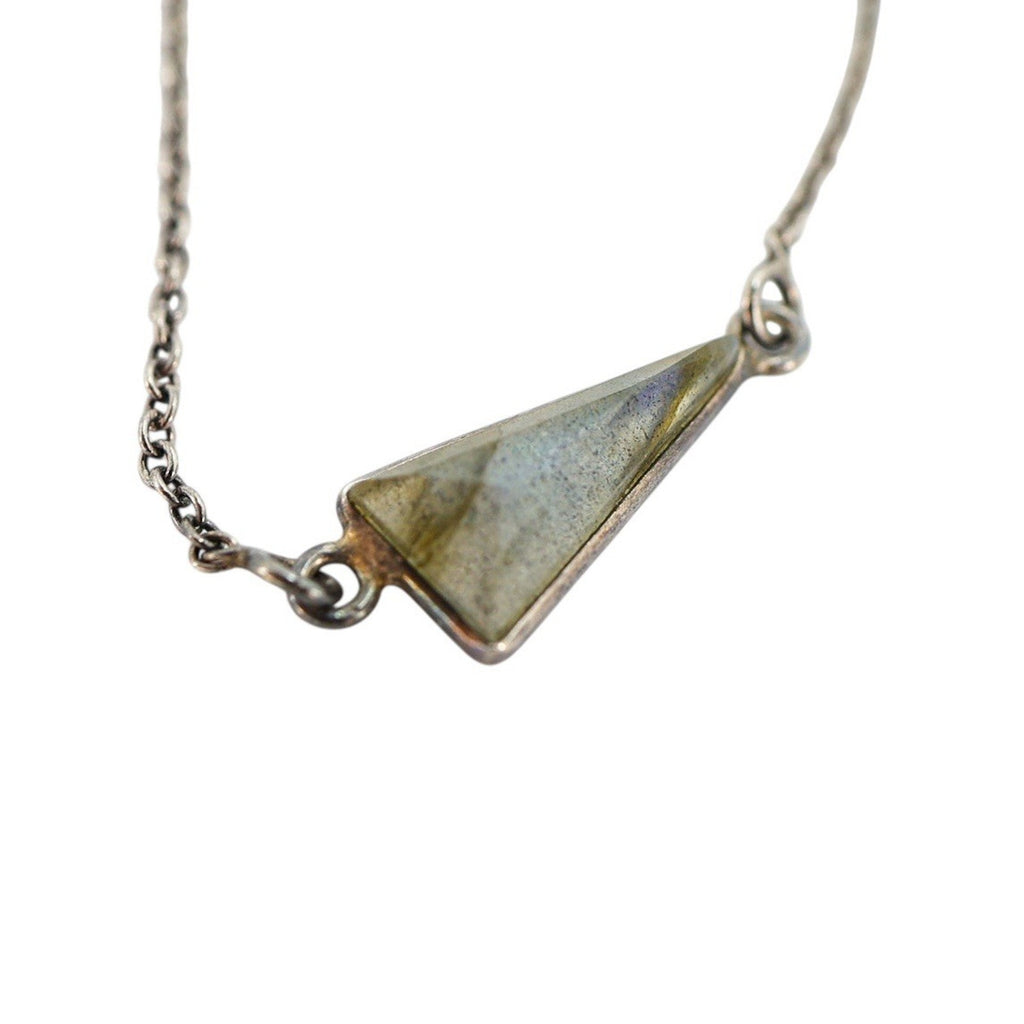 Lot Of 3 Stackable Sterling Silver Layered Necklace Set Labradorite Amber Boho