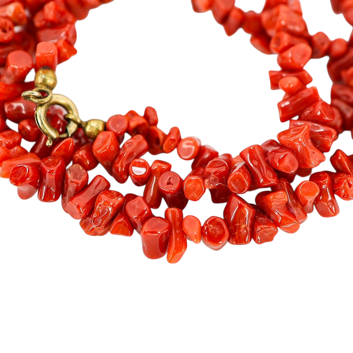 Vintage Natural Undyed Red Branch Coral Necklace Boho Style