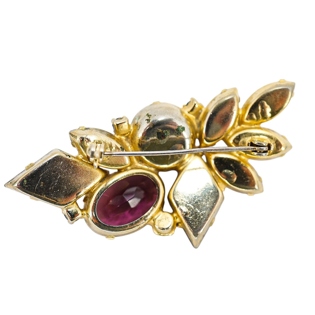 Juliana D&E Rhinestone Brooch – Large 2.5” Fuchsia Purple & Blue