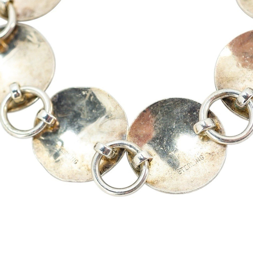 Sterling Silver Concho Bracelet Stamped Each Link Lobster Clasp Starburst 19.8g