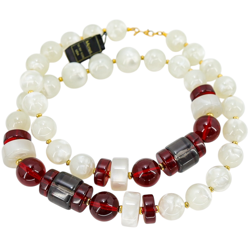 Monet NWT NOS Moonglow Lucite Chunky Statement Necklace 30”
