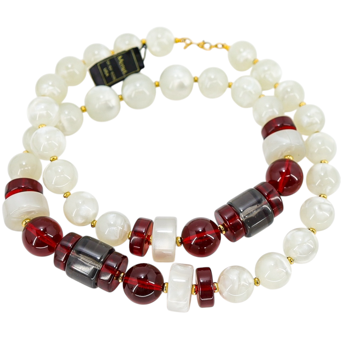 Monet NWT NOS Moonglow Lucite Chunky Statement Necklace 30”