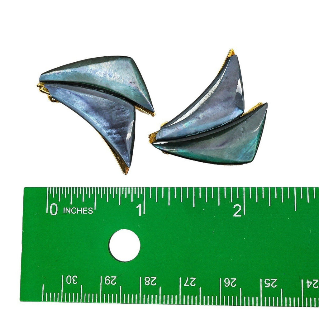 Lot Of 4 Vintage Clip-On Earrings Bold Statement Geometric MOD 80s