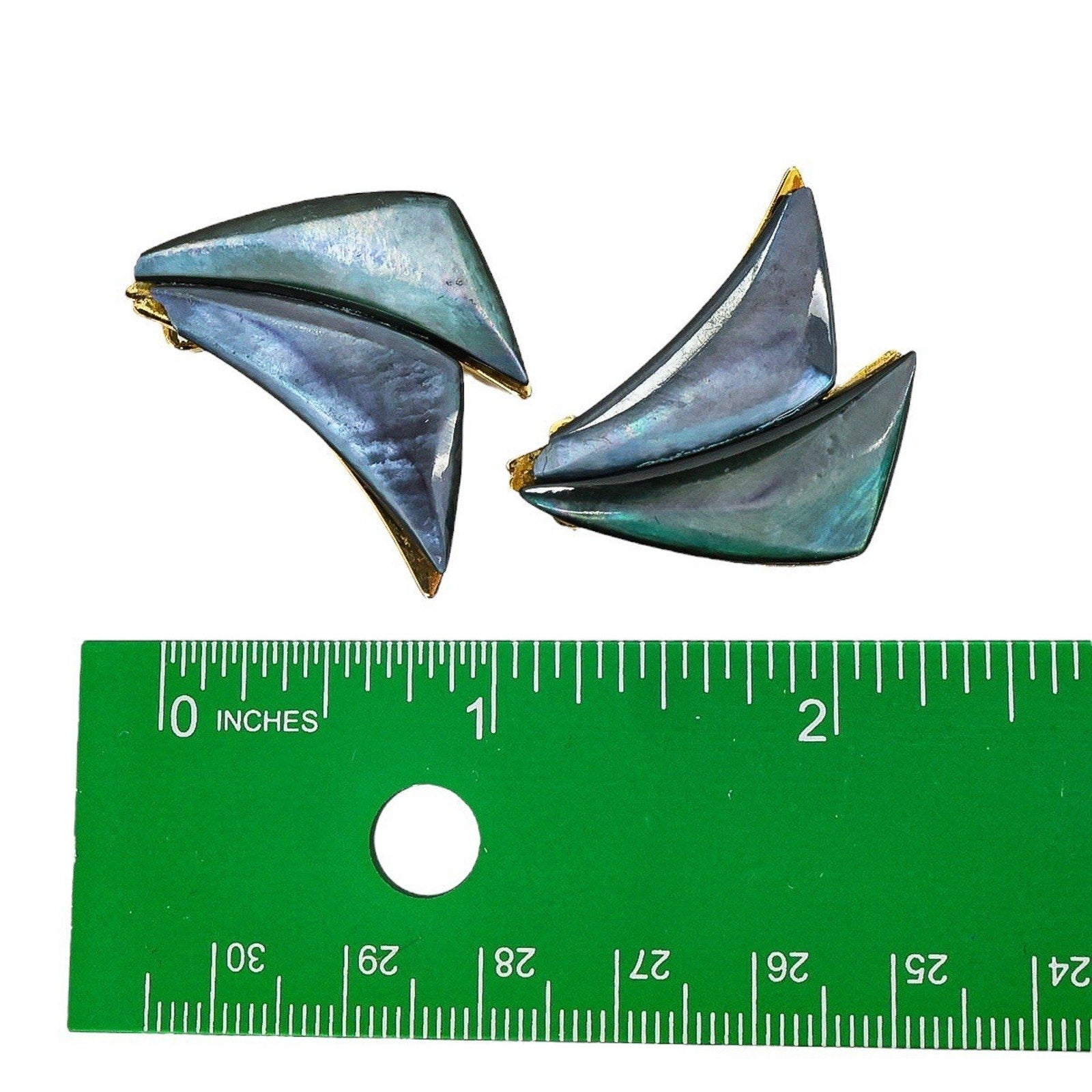 Lot Of 4 Vintage Clip-On Earrings Bold Statement Geometric MOD 80s