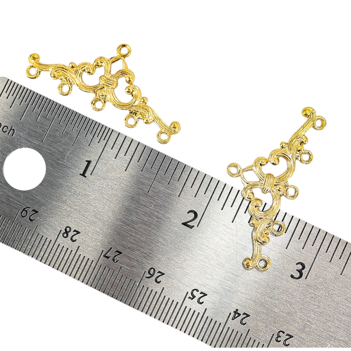 Vintage NOS 5-1 Multi Strand Connector Findings -  Gold Tone Rococo Scroll