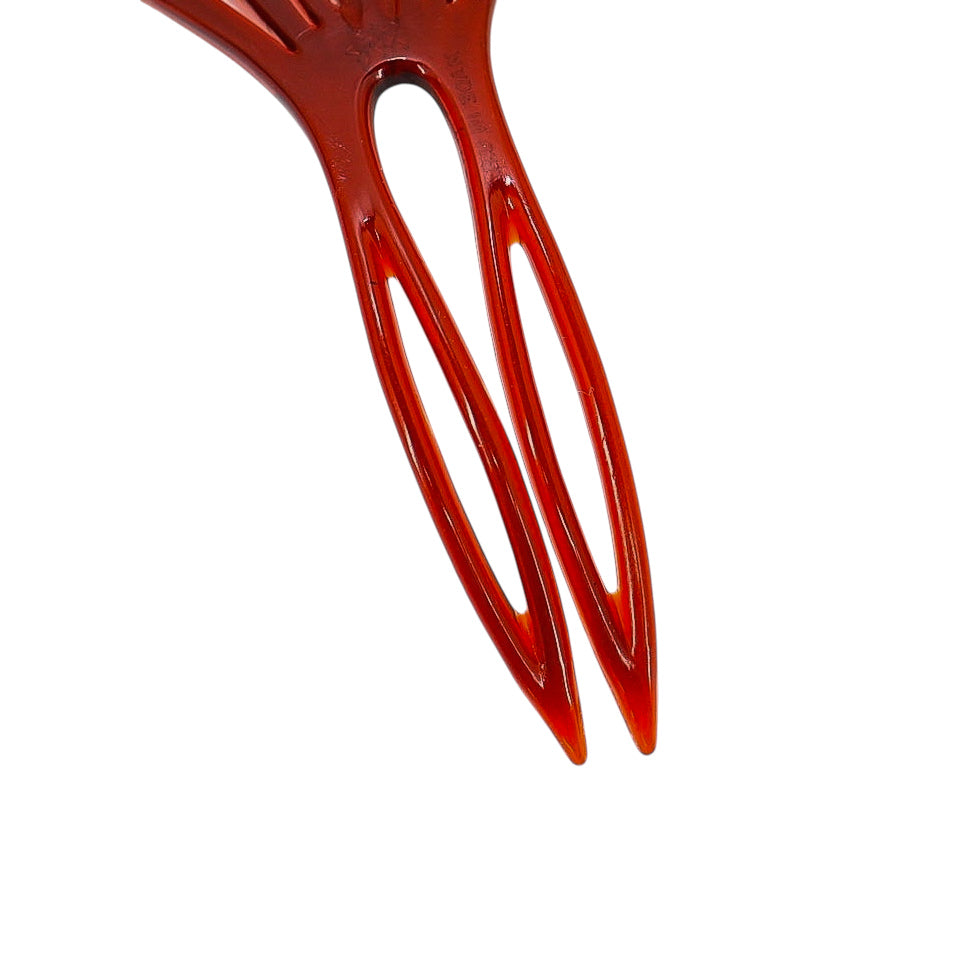 Vintage 1930s Duro Ware USA Hair Fork – Art Deco Celluloid Rhinestone Comb Pick