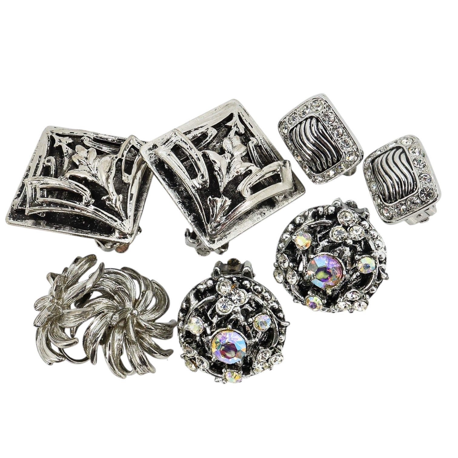 Silver Tone Filigree Whimsical Jewelry Lot - Nature Inspired Vintage To Now
