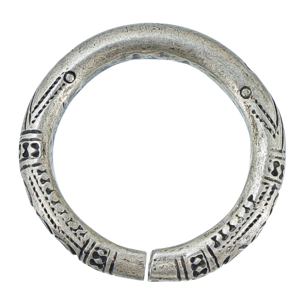 Vintage Tuareg Berber Open Ring Size 12.5 Hand Engraved Band Saharan Tribal Ethnographic 13g