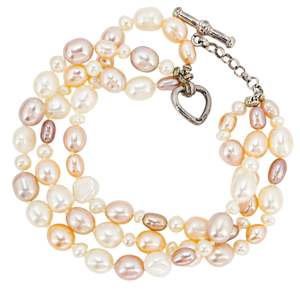 Freshwater Pearl Necklace & Bracelet Set with Large Oval Shell Pendant