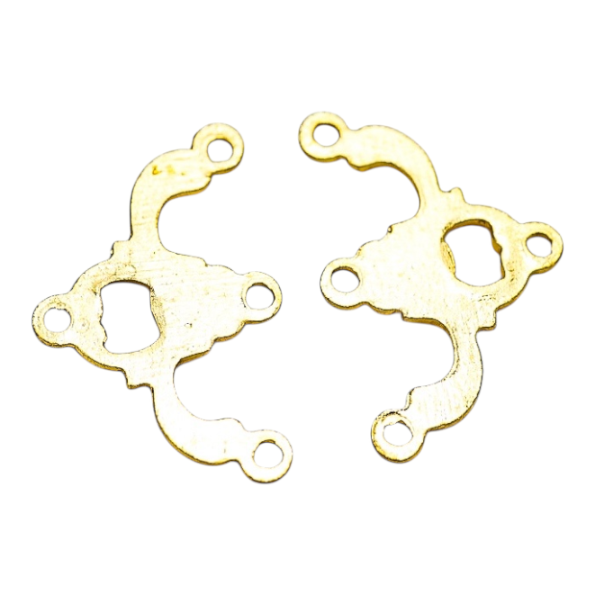 Vintage NOS 3-Strand Gold-tone Connector Findings -  Floral Design