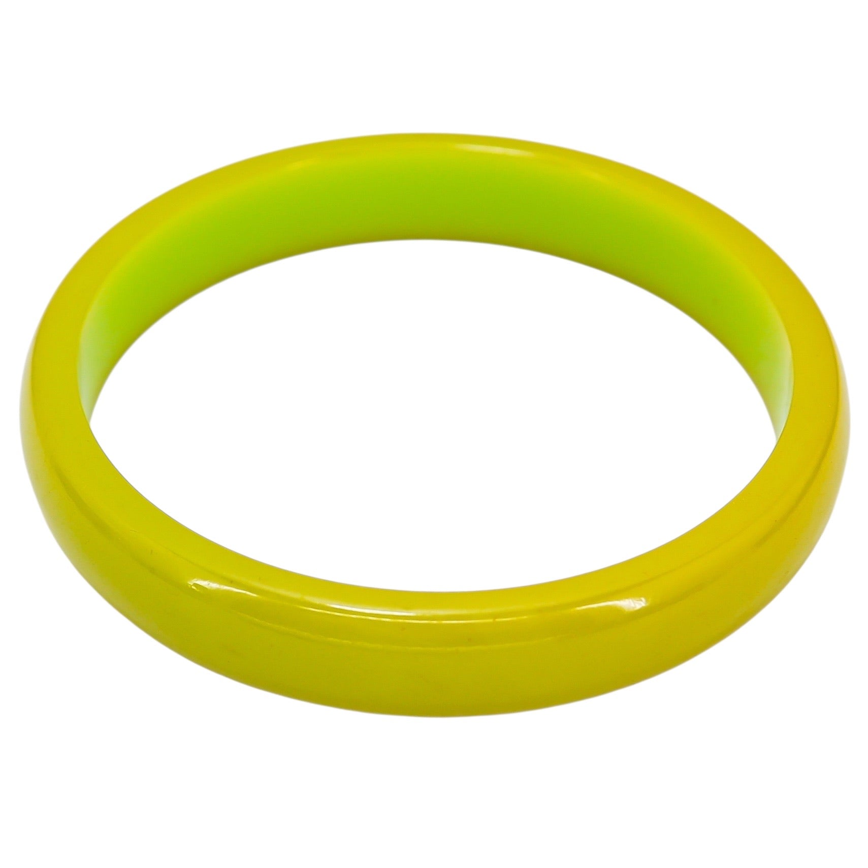 Vintage Green Bakelite Bangle - Chartreuse / Lime / Green Pea Color