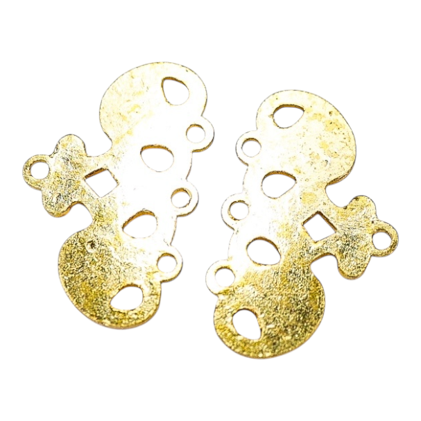 Vintage NOS 3-Strand Gold-tone Connector Findings - Scroll Design