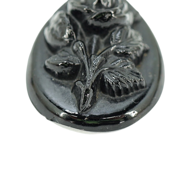Mourning Jewelry Revival Necklace 1920-1940 - Lacquered Jet And Horn