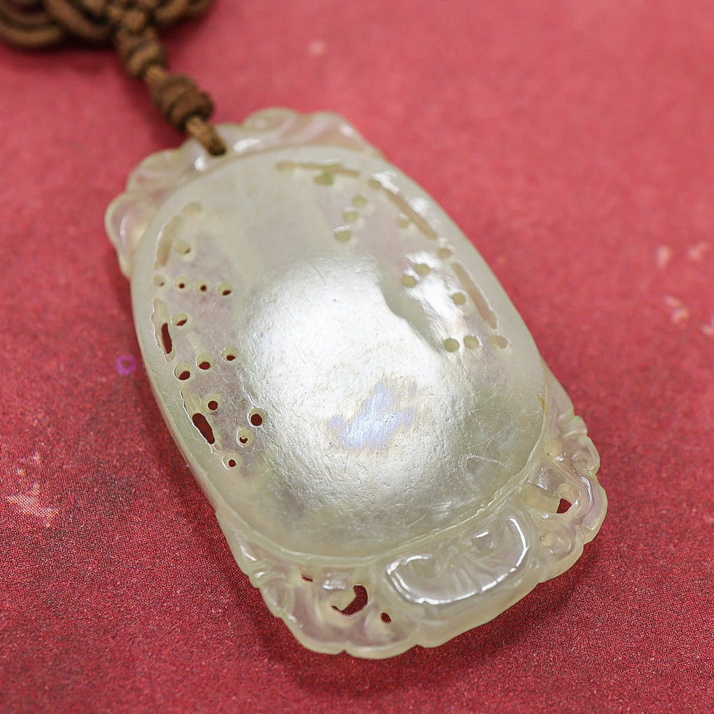 Jade Jadeite Finely Hand Carved Buddha Pendant Necklace 1 5/8 in x 1 in 11g