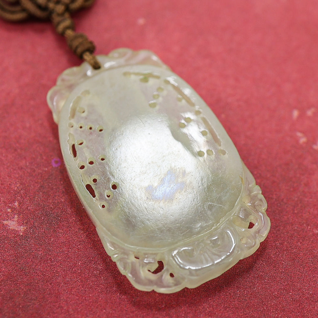 Jade Jadeite Finely Hand Carved Buddha Pendant Necklace 1 5/8 in x 1 in 11g