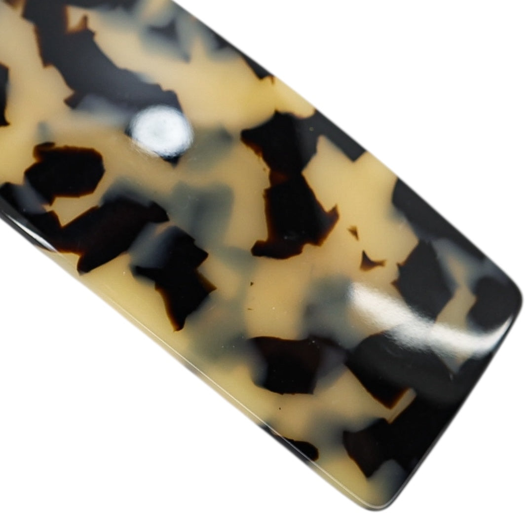 France Luxe Light Faux Tortoise Shell Rectangular Barrette – Blonde Tokyo Pattern