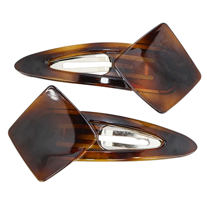Vintage Helfrance France Tortoiseshell Hair Clips – 3.25” Patent Pending