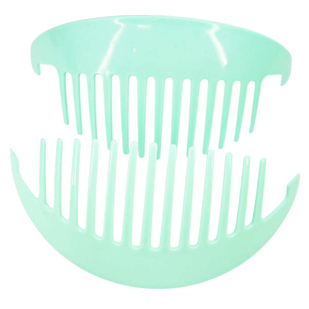 Vintage Tzers Taiwan Hair Clincher Comb Banana Clip Cream Light Green 5.5 In