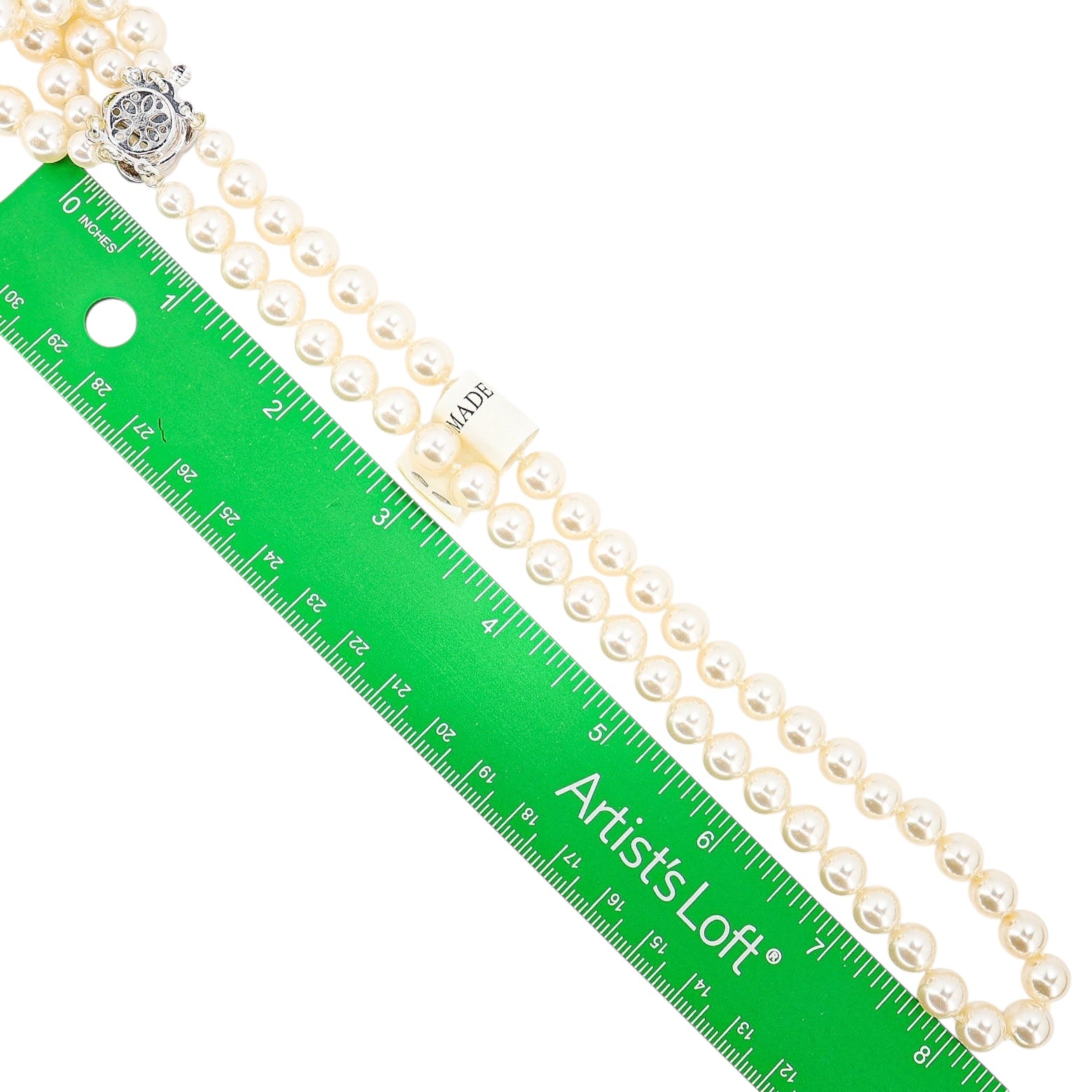 Classic Triple-Strand Faux Pearl Choker Necklace with Rhinestone Clasp