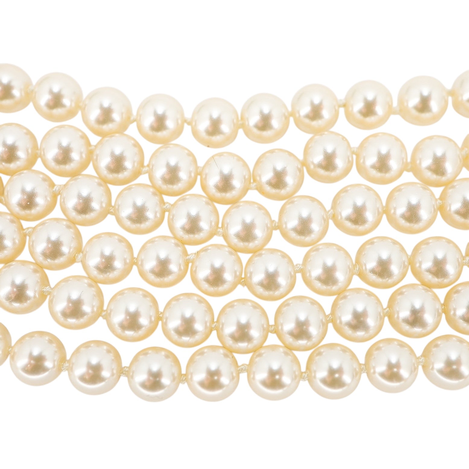 Classic Triple-Strand Faux Pearl Choker Necklace with Rhinestone Clasp