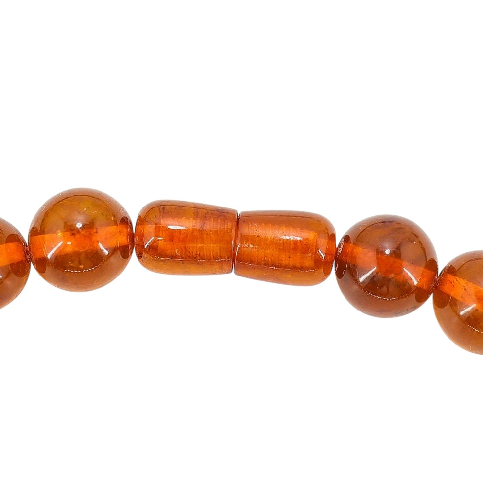 Vintage Camphor Resin Bead Necklace Faux Amber MCM MOD 17”