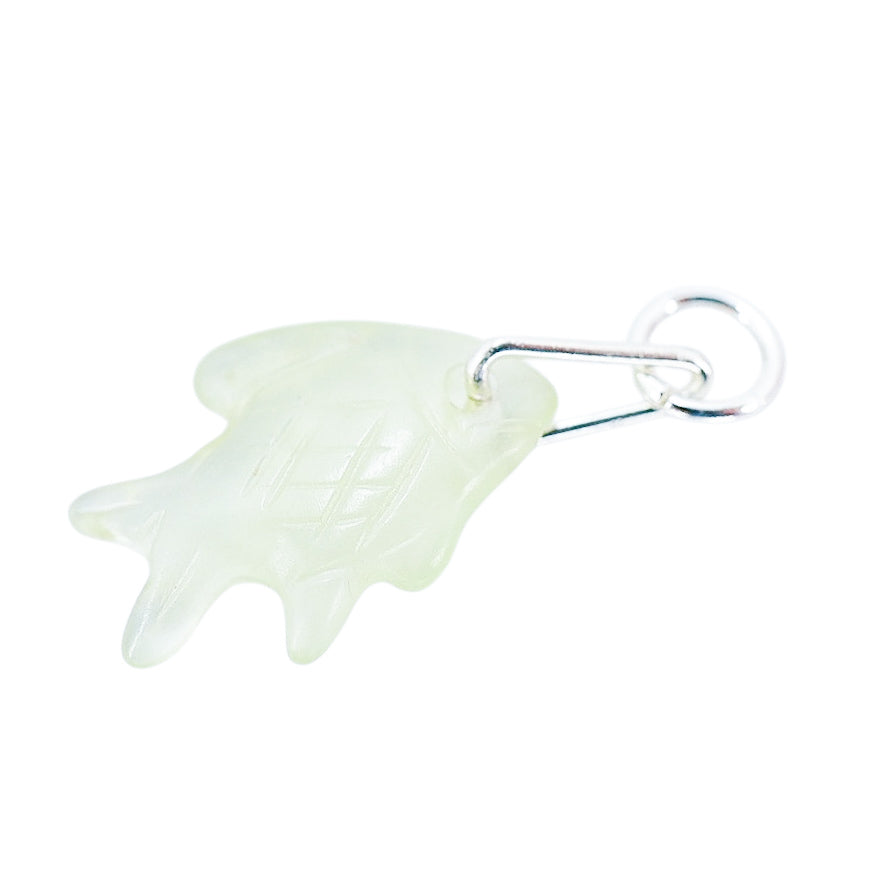 Vintage Carved Genuine Jade 15mm Fish Charm - Price Per 1 Piece OOAK