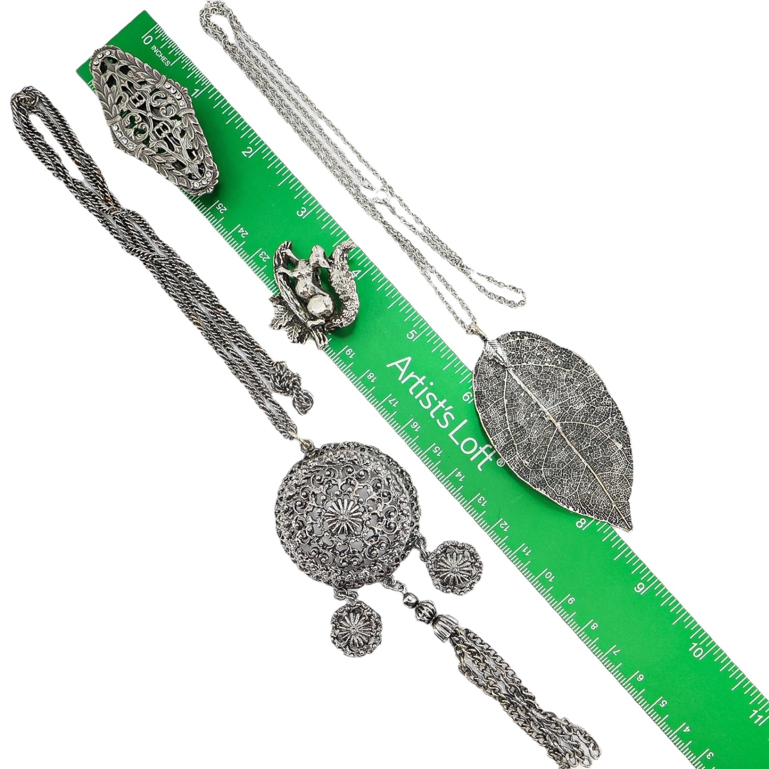 Silver Tone Filigree Whimsical Jewelry Lot - Nature Inspired Vintage To Now