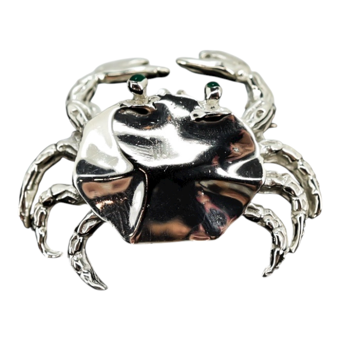 Vintage Sterling Silver Crab Brooch 925 – 1.5 in 11.6 g – Attributed to Elysium Inc