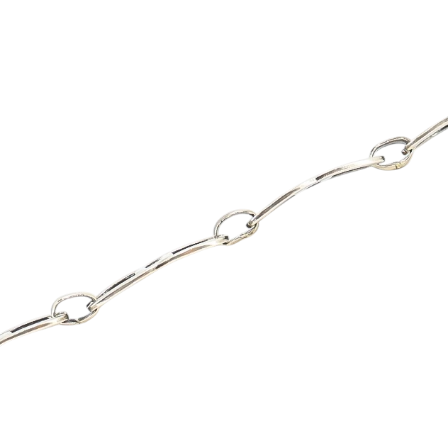 Vintage Artisan Sterling Silver Modernist Link Bracelet, 7.75” 9.2g