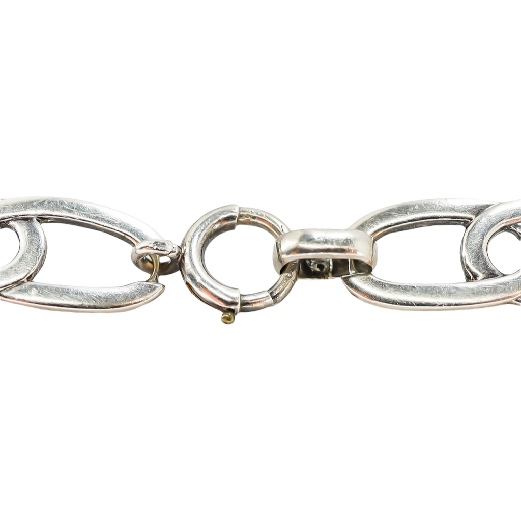 Vintage Artisan Sterling Silver Modernist Link Bracelet, 7.75” 9.2g