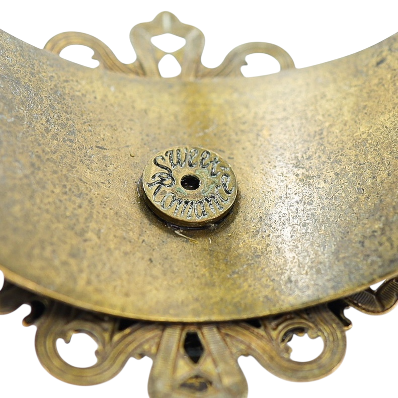 Sweet Romance Peacock Midnight Cross Cuff Bracelet In Bronze Finish Early Studio Signed