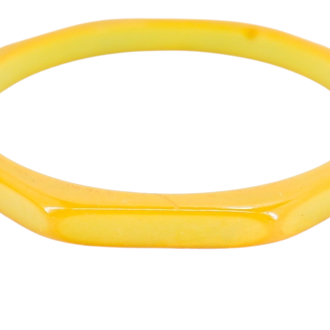 Vintage Butterscotch Bakelite Bangle – Geometric Octagon Bracelet, 2.5” Inner Diameter, Tested