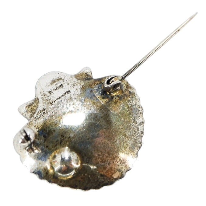 Alice Caviness Sterling Silver & Enamel Shell Brooch, Germany