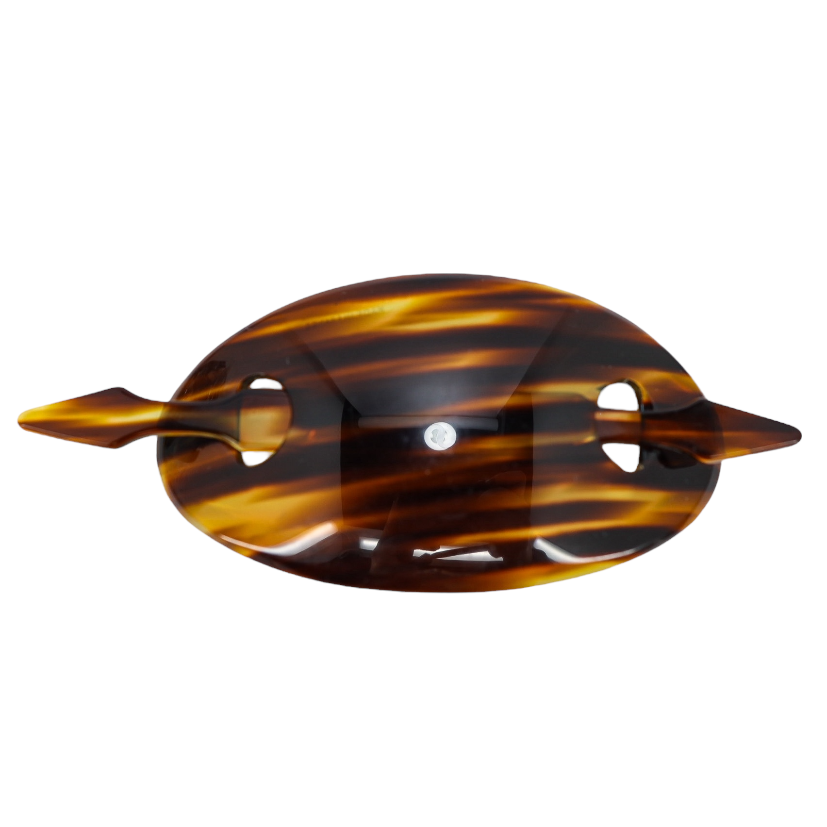 Vintage Made in France Tortoise Shell Hair Slide Barrette with Stick – Oval Cellulose Acetate French Hair Clip