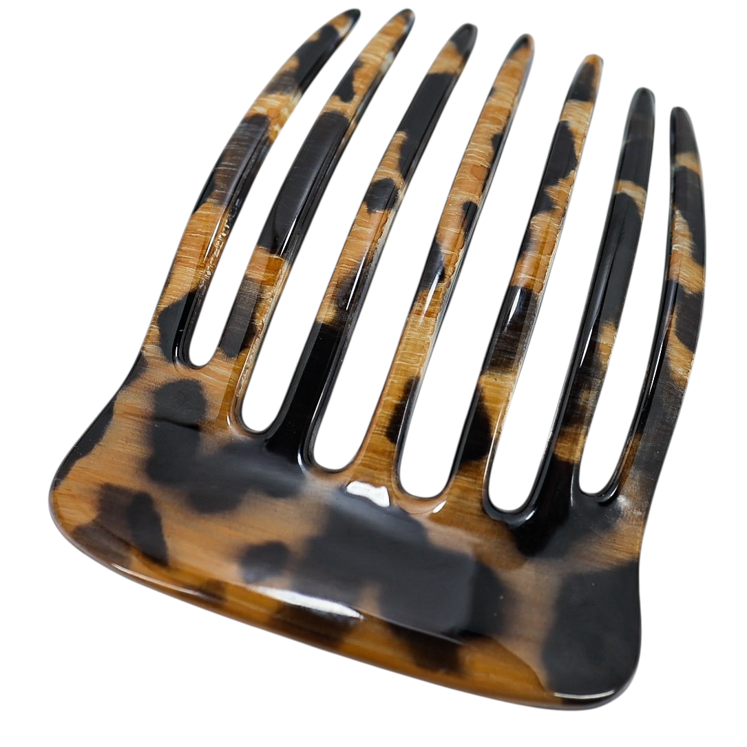 French Tortoise Acetate Hair Comb - Classic Large Hair Pick