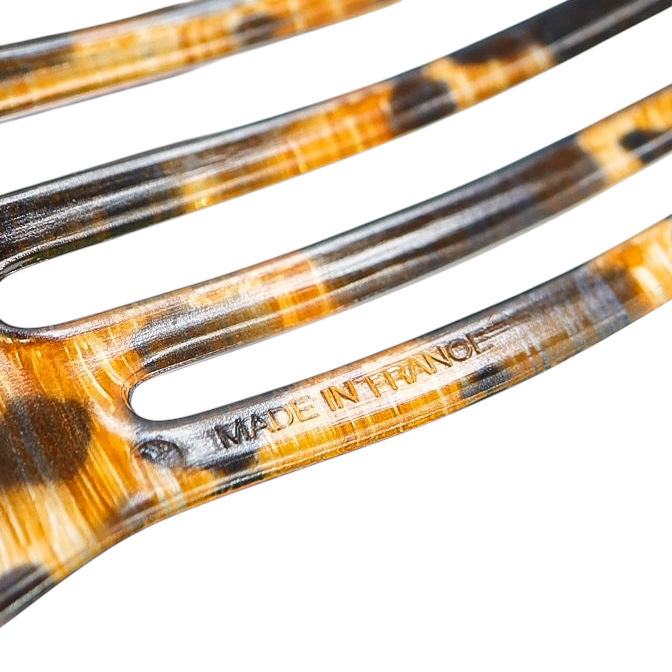 French Tortoise Acetate Hair Comb - Classic Large Hair Pick