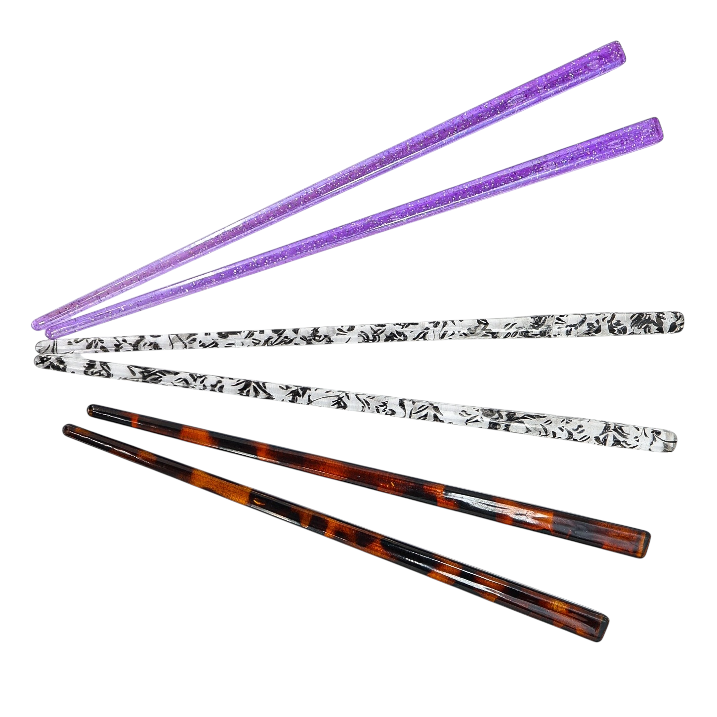 Lot Of 3 Pairs Vintage Acrylic Hair Sticks