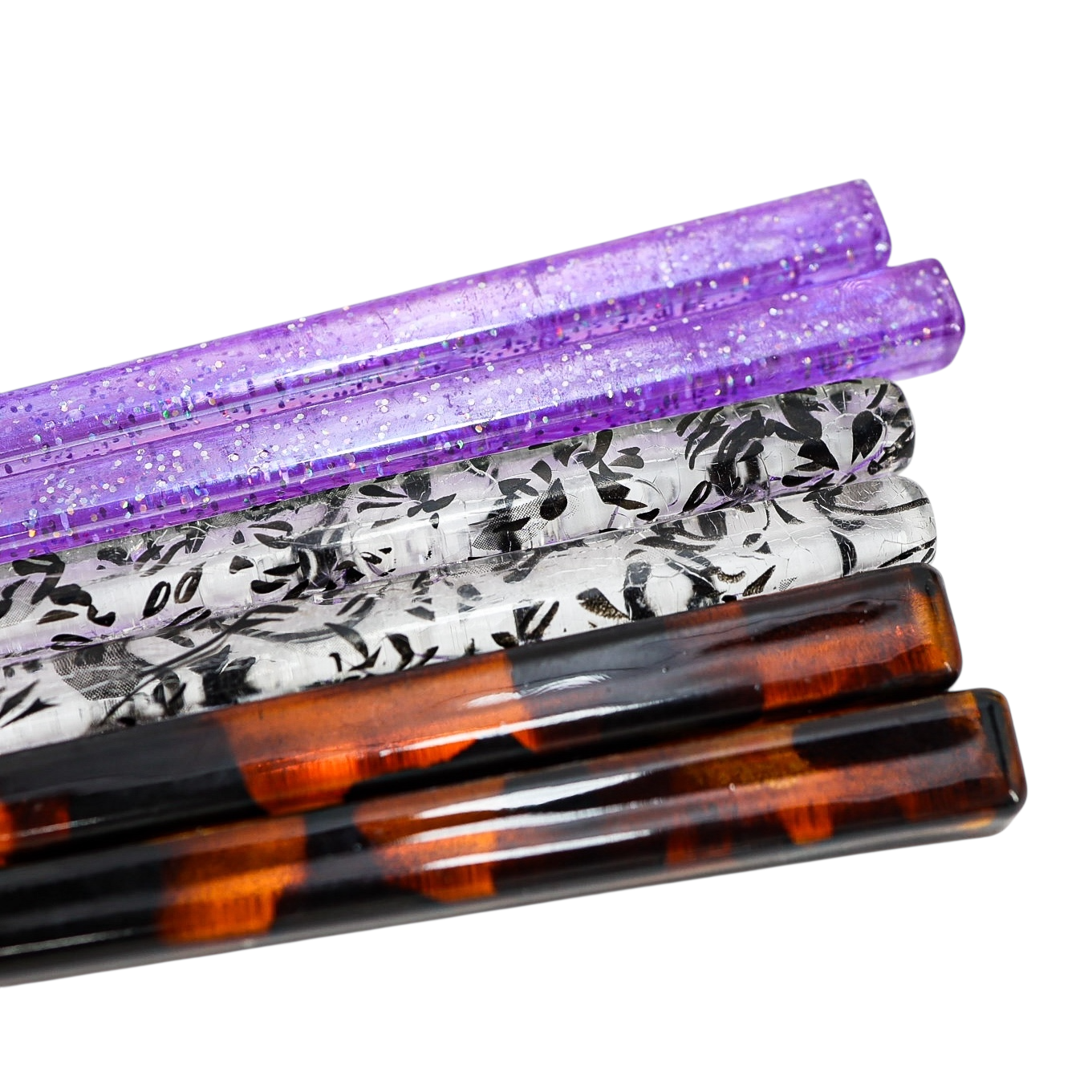 Lot Of 3 Pairs Vintage Acrylic Hair Sticks