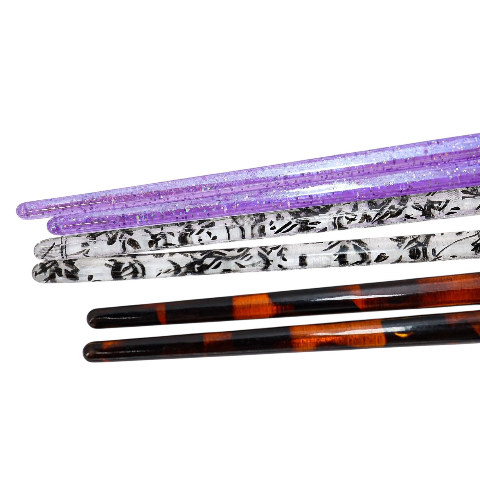 Lot Of 3 Pairs Vintage Acrylic Hair Sticks