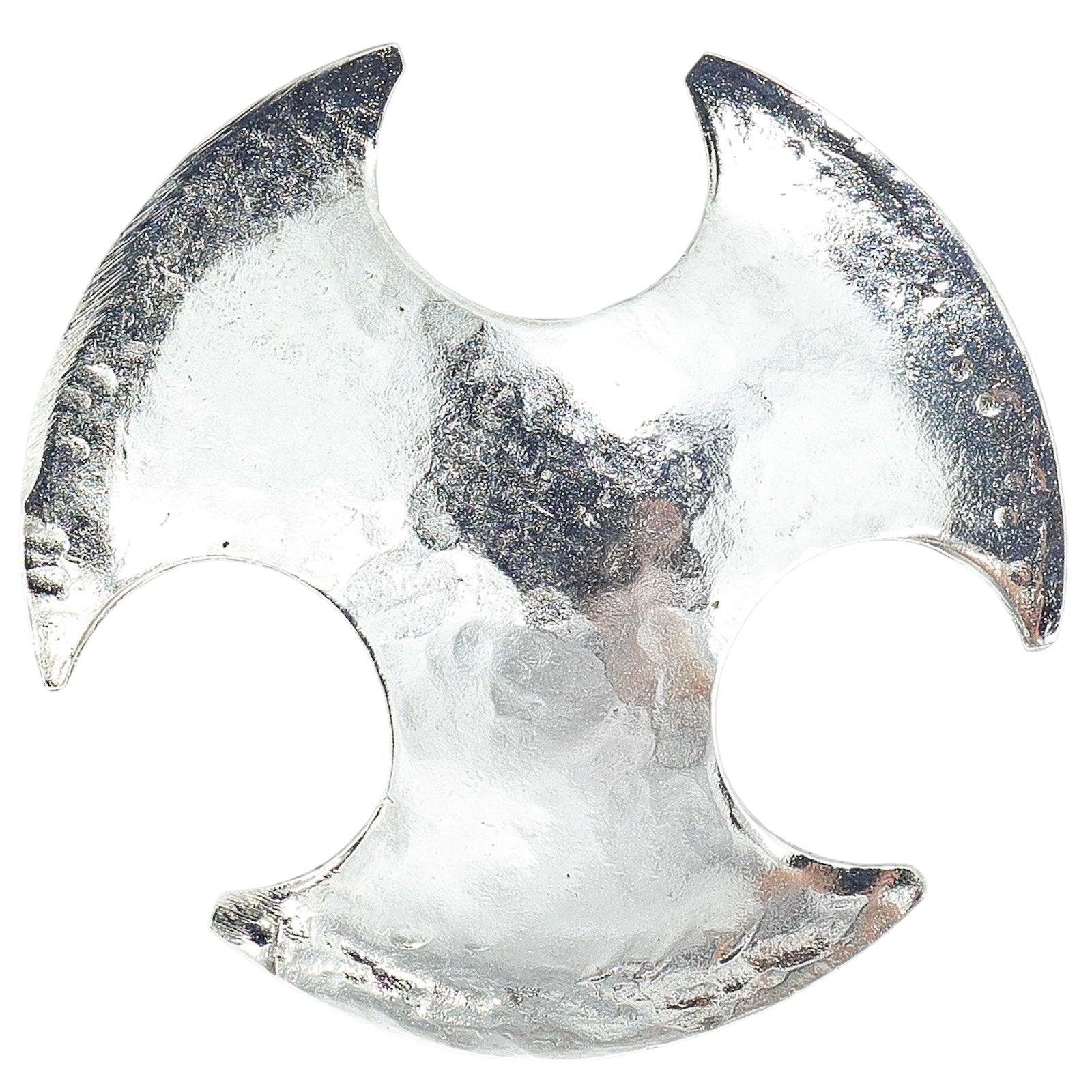 Vintage An-Lanh Paris Brooch Modernist Hammered Silver Tone France 2.3”