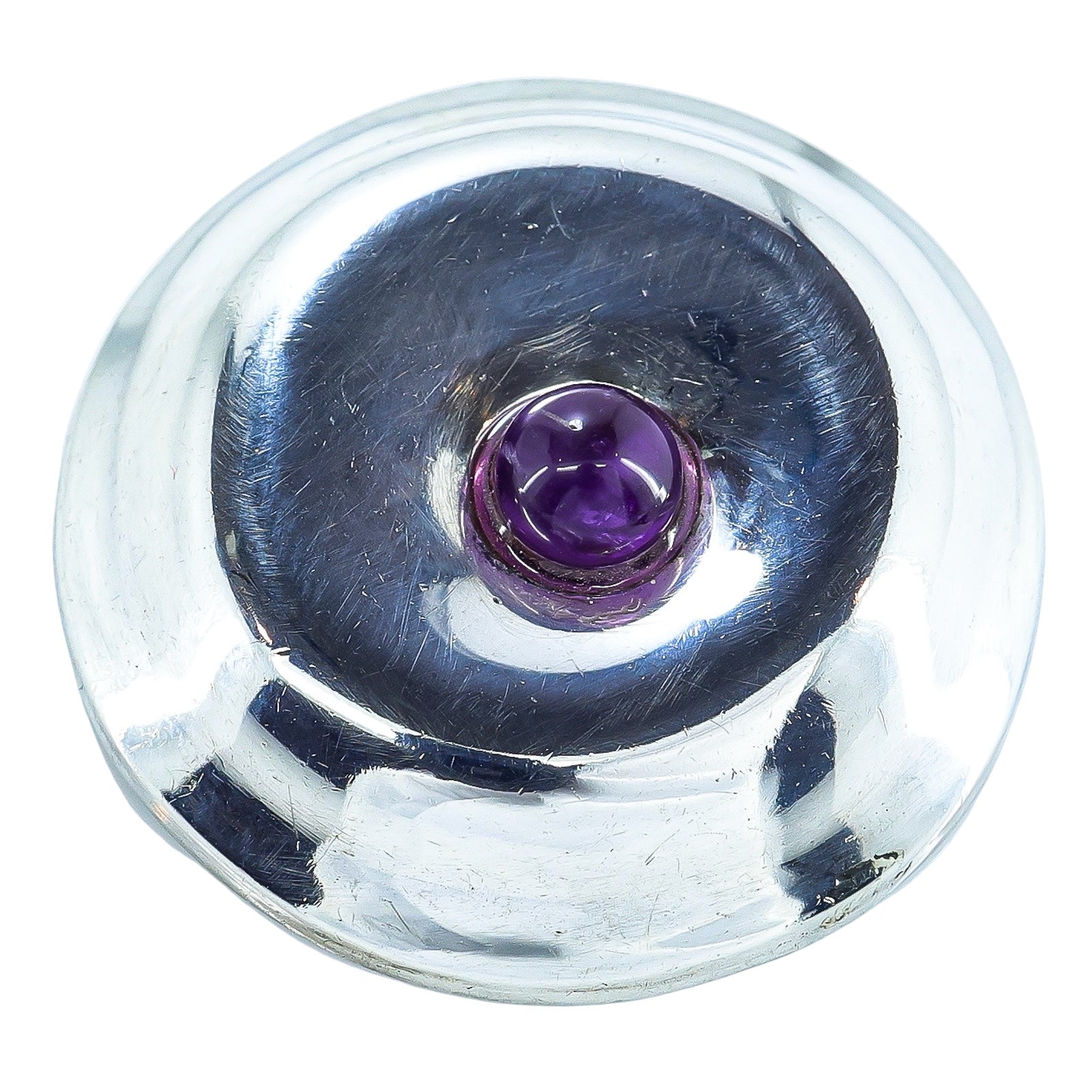 Vintage Robert Lee Morris RLM Studio Modernist Brooch Sterling Silver Amethyst