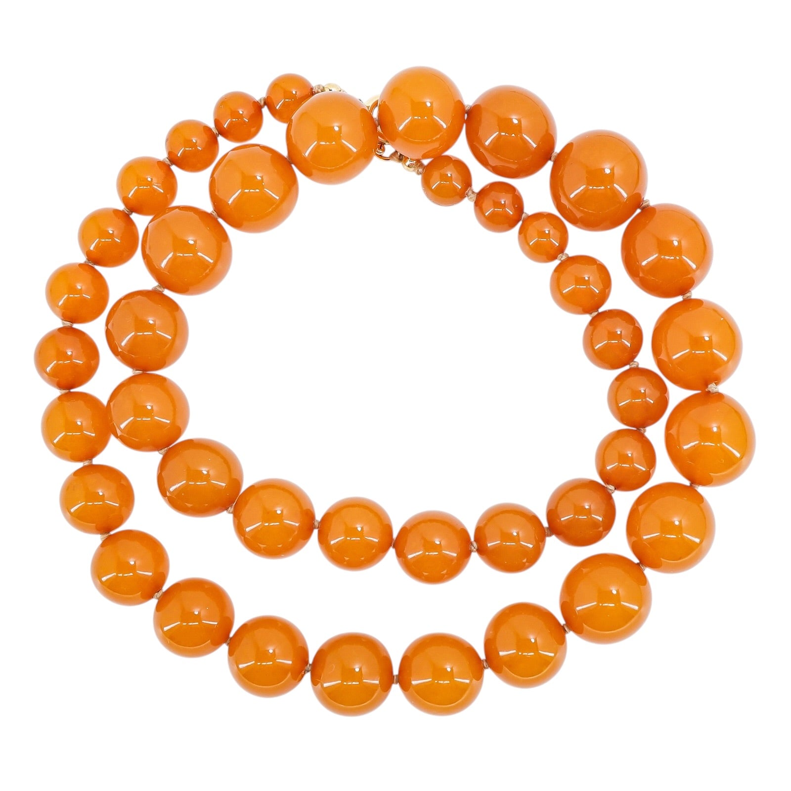 Vintage 71g Baltic Amber Statement Necklace – Massive 19mm Focal – 14k Gold Restoration