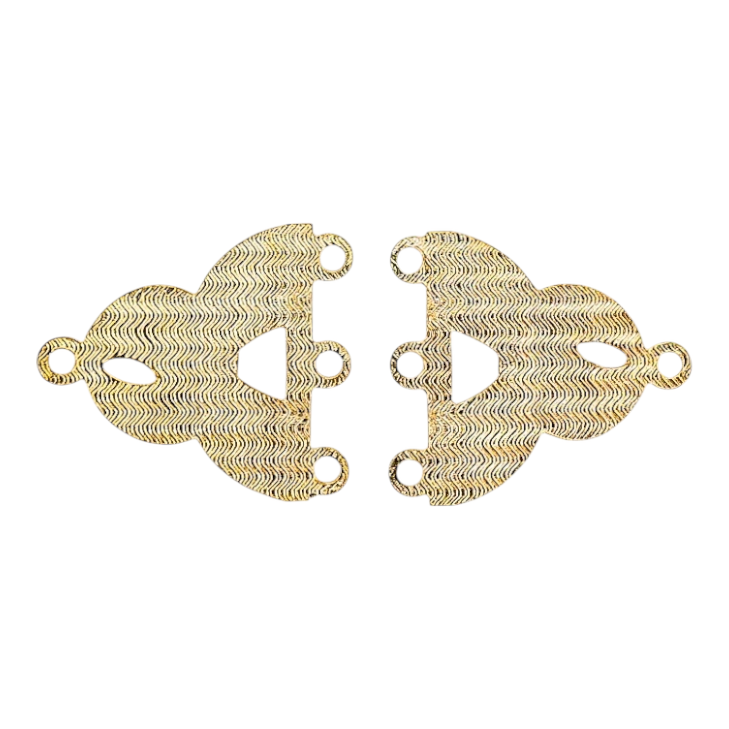 Vintage NOS 3-Strand Gold-tone Connector Findings - Braided Design