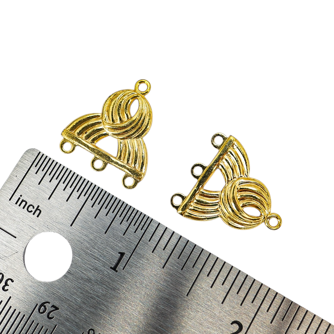 Vintage NOS 3-Strand Gold-tone Connector Findings - Braided Design