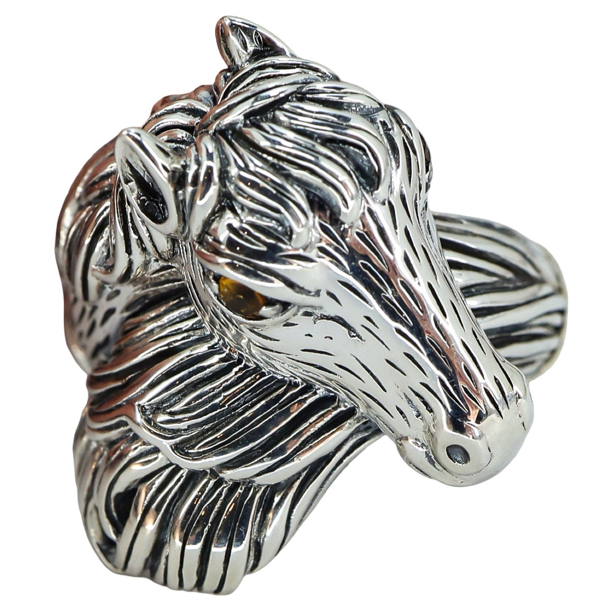 JAI by John Hardy Sterling Silver Horse Head Ring 925 Size 6