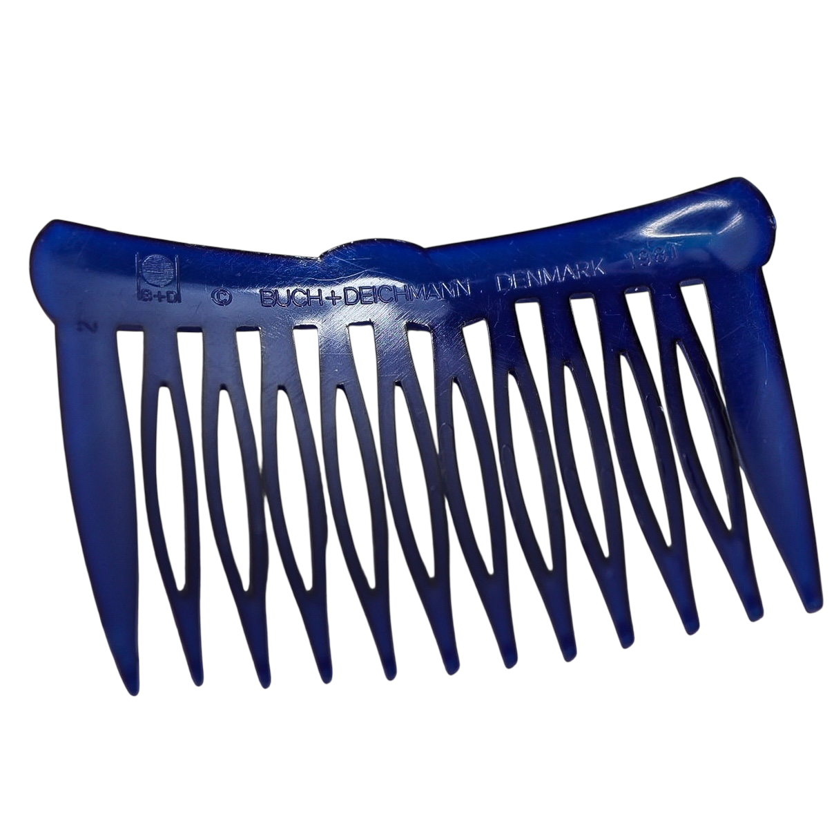 Lot of 2 Vintage 1981 Buch + Deichmann Hair Combs Pink Navy MOD