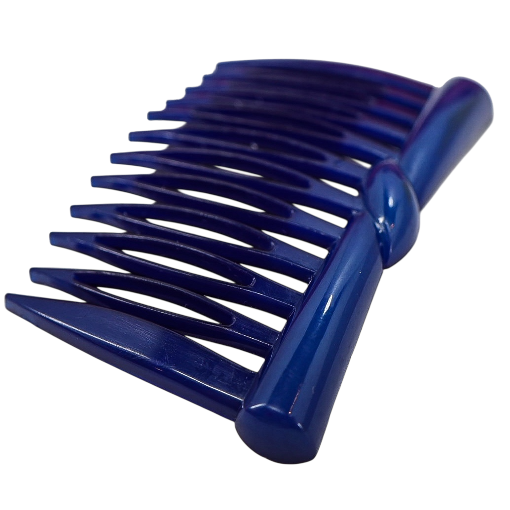 Lot of 2 Vintage 1981 Buch + Deichmann Hair Combs Pink Navy MOD