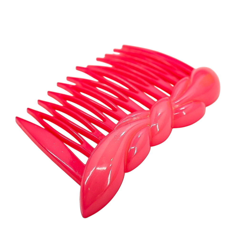 Lot of 2 Vintage 1981 Buch + Deichmann Hair Combs Pink Navy MOD