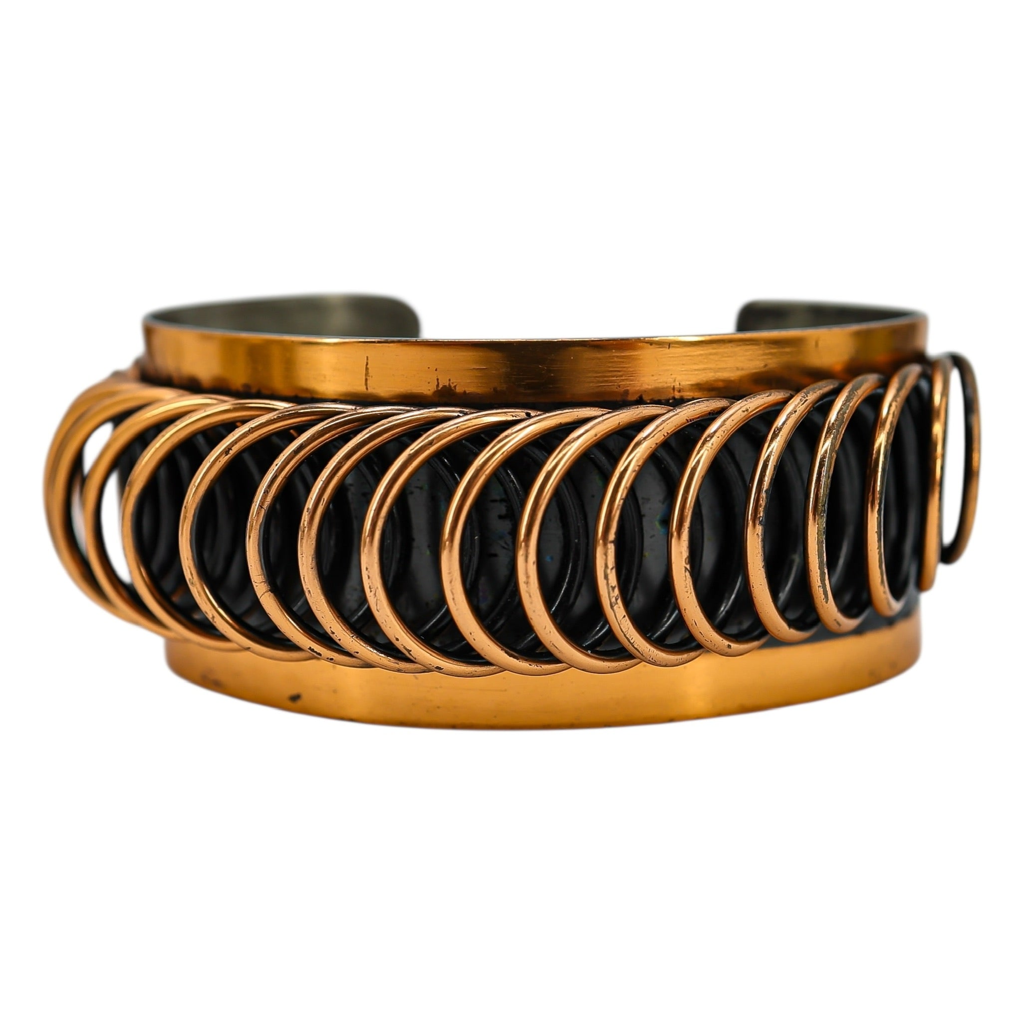 Vintage Renoir Copper Cuff Bracelet – Early Mark “Handmade by Renoir of California” – Modernist Coil Design