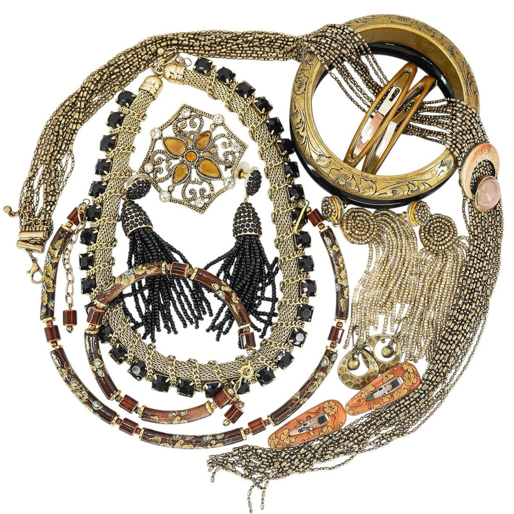 Fashion Jewelry Lot Y2K Boho Chic Glam Eclectic Brass Tone Asian Bold Statement